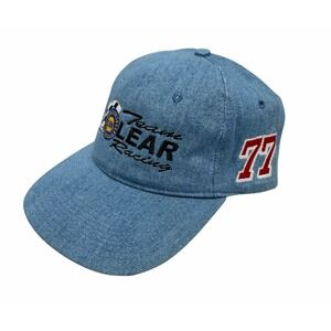 Team Lear Racing Denim Embroidered Snap Back Hat USA Made Ed Berrier 77